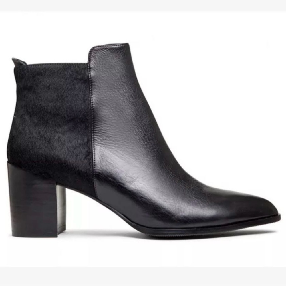 Mi Piaci Fitzroy Sophisticated Black Leather Ankle Boots size Eu 39 US 8.5